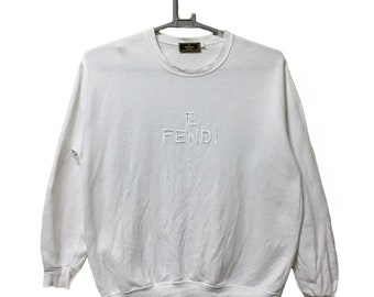 Authentic Fendi Roma Italy Big Logo Sweatshirt Long Sleeve made in Italy L size