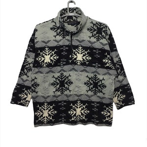 Vintage native chimayo Aztec fleece pullover sweatshirt Large size