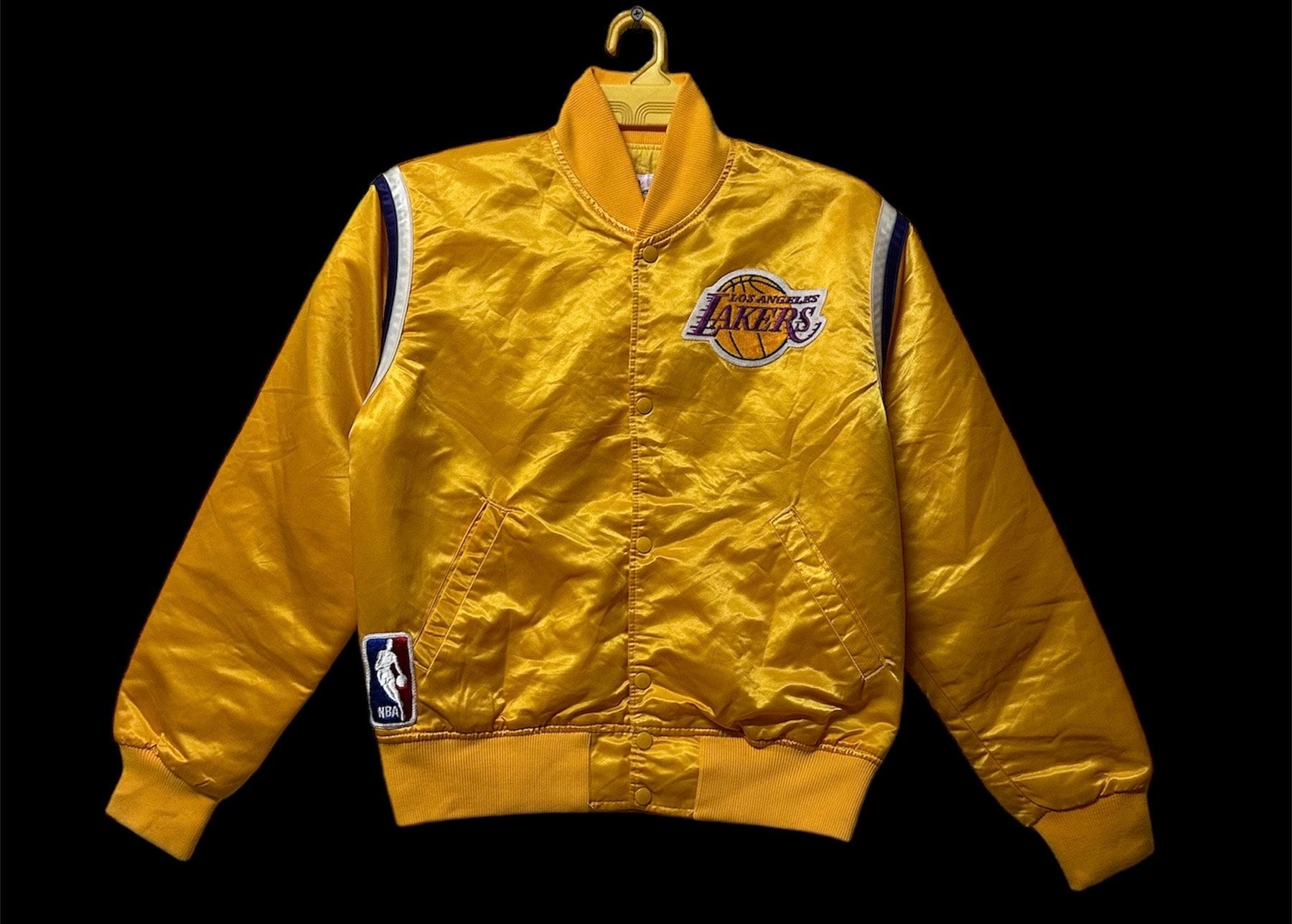 LOS ANGELES LAKERS ジャケット Unisex Black Los Angeles Lakers Speedway Nylon Varsity Full
