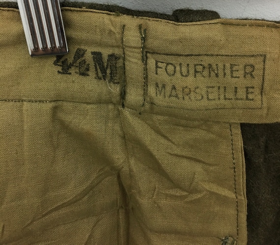Vintage 50s Rare France Fournier Marseille Army Trousers Pants