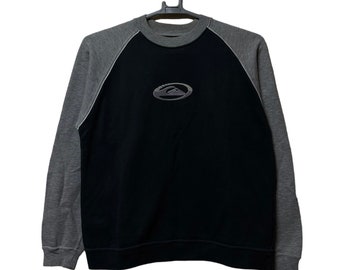 Vintage 90s QUIKSILVER surf surfing big logo Sweatshirt made in Portugal