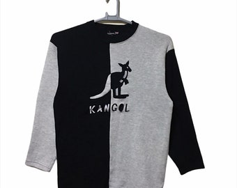 Vintage Kangol big logo embroidered colour block pullover sweatshirt Medium size