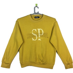 Vintage Spalding Sweatshirt spell out embroidery jacket yellow  colour Medium size