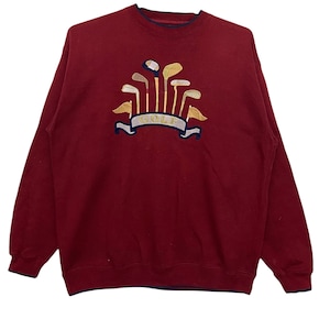 Vintage Golf tournament sweatshirt embroidered logo sweatshirt Large size