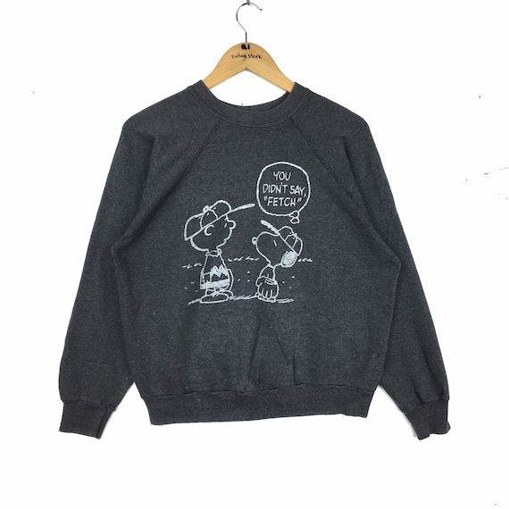 トップス PEANUTS SNOOPY Sweatshirt 90s L size Vintage 90s Peanuts Snoopy by Tultex Sweatshirt Grey Colour