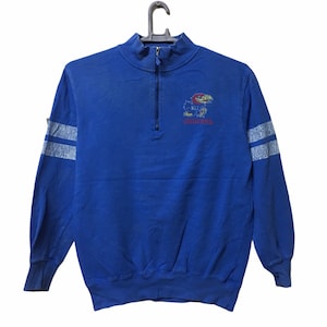 Vintage university of Kansas Jayhawks half zipper Sweatshirt M size