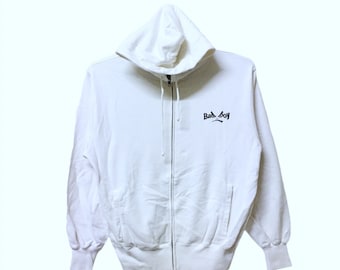 vintage Bad Boy full zipper embroidery big logo pullover hoodie sweatshirt M size