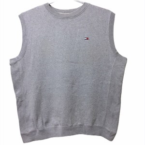 Vintage TOMMY HILFIGER Sweatshirt Sleeve less grey Colour XL size
