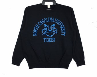 Vintage NORTH CAROLINA University Tiger's Sweatshirt Pullover M Size Crewneck