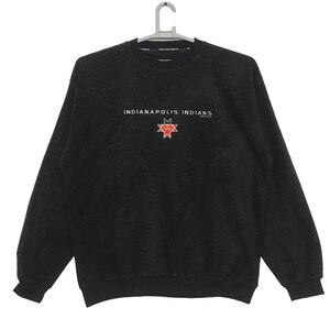 Vintage Indianapolis Indians aztec fleece sweatshirt medium size black colour