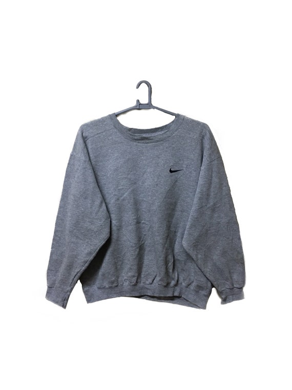 Vintage 90s NIKE Small logo Sweatshirt Silver Colour