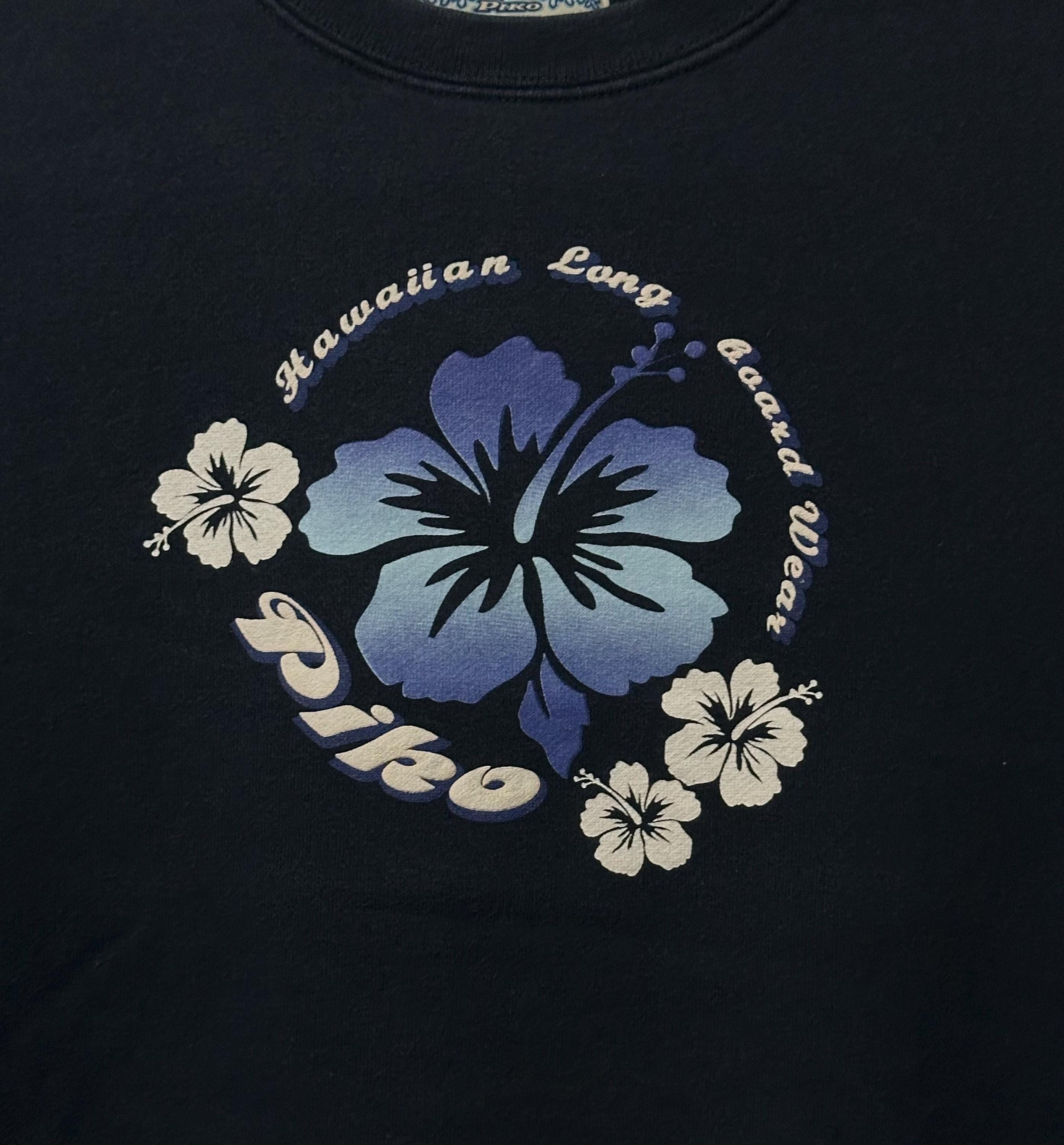 ヴィンテージ PIKO ハイビスカス フラワー ハワイ サーフ ビッグロゴ 