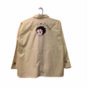 Vintage Betty Boop Winbreaker button jacket spell out Big Logo Embroidered