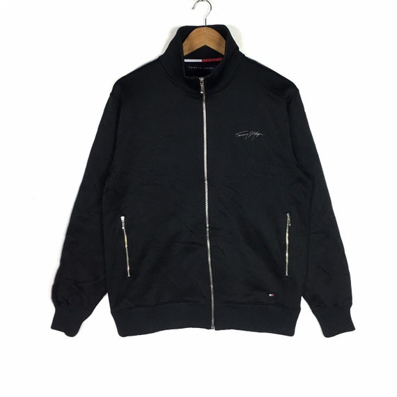 Vintage TOMMY HILFIGER Zipper Jacket Black Colour M Size - Etsy