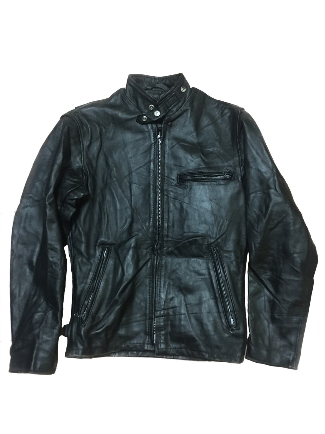 80s Vintage Schott Leather Racer Jacket Size 34 - Etsy