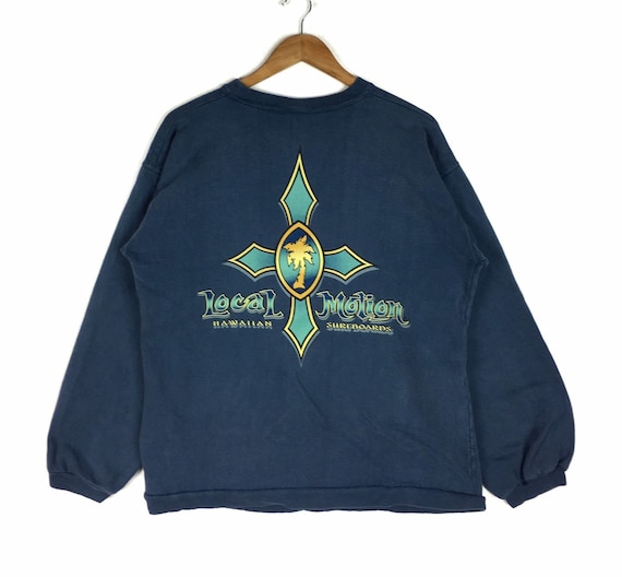 Vintage 90s Local Motion Surf Surfing Hawaii Sweatshirt Logo M 