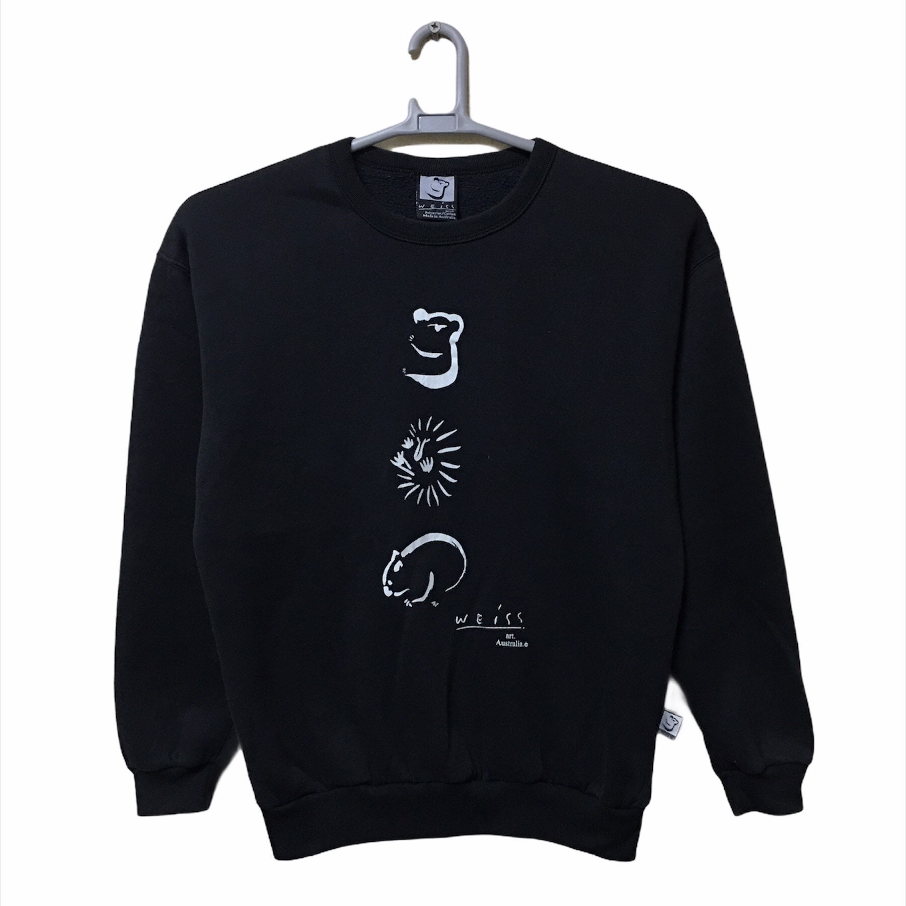 Vintage Weiss Koala bear Australia sweatshirt medium size black colour made in Australia
