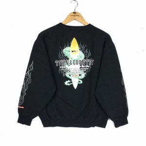 T&C Town and Country Hawaii surf Big logo pullover Sweatshirt crewneck Black colour M size