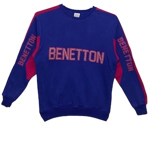 Vintage United Colour Benetton Big logo Colour block Made in Italy medium size