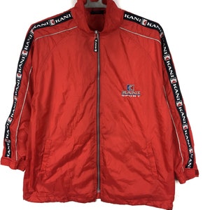 Vintage Karl Kani sport side taped logo red colour windbreaker jacket M size