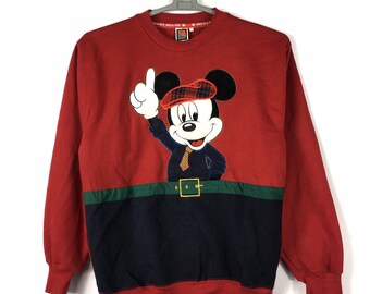 Vintage 90s Mickey Mouse cartoon Sweatshirt L size red colour