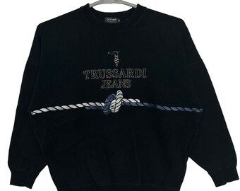 Vintage Trussardi big logo embroidered sweatshirt size 46