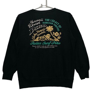 Vintage PIKO Hawaii surf Big logo pullover Sweatshirt crewneck Medium size black colour