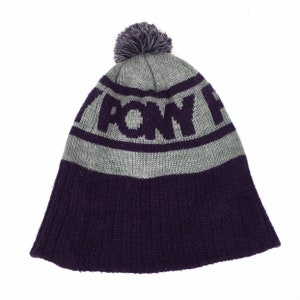 Vintage Pony beanie winter hat with pom pom free adult size