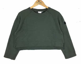 Sudadera corta vintage Fila con logo pequeño, chaqueta F, talla de mujer