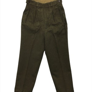 Vintage 50s Rare France Fournier Marseille army Trousers pants green olive wool colour