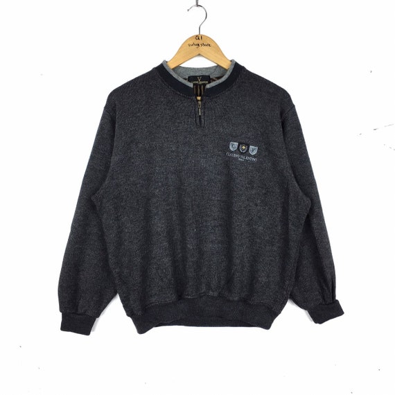 Vintage CLAUDIO VALENTINO Small Logo Sweatshirt Pullover L | Etsy