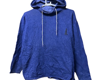 Vintage STUSSY StickMan made in USA men hoodie medium size blue colour