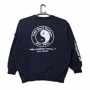 Vintage T and C surf designer hawaii sweatshirt blue colour Large size