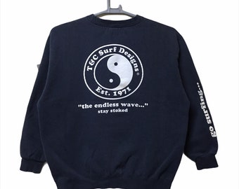 Vintage 80s T & C Ying Yang Town and Country Hawaii Surf Design 