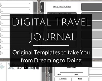 Digital Travel Journal (GRAYSCALE) | Trip Planner, Wishlist, Original Templates, & More!
