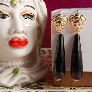 925 Silber Ohrringe mit schwarzem Onyx