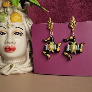 Sicily Ceramic Trinacria earrings