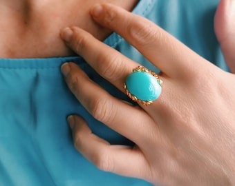 Oval Turquoise stone Ring