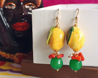 Sicily lemon earrings