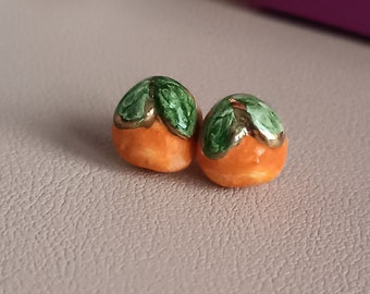 Sicily Ceramic Orange Stud Earrings