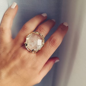 Messingring mit Bergkristall