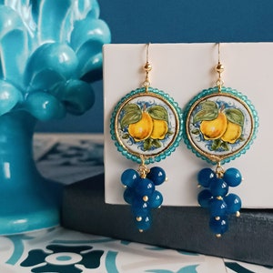 Sicily Ceramic tile earrings