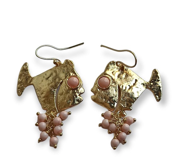 Brass Fish Earrings - Etsy