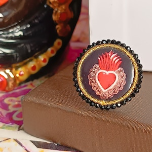 Handgefertigter Ring mit Caltagirone-Keramikfliese