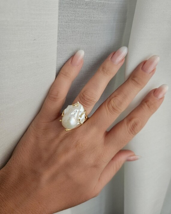 Anello Spinner Anti-stress In Argento 925 Con Perline – Placcato Oro 14K – Regolabile Per Donna E Uomo