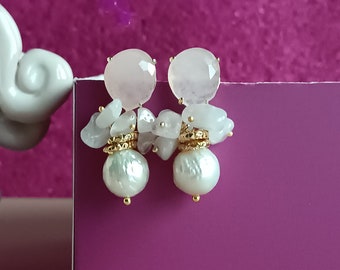 Baroque Pearl drops Wedding Earrings