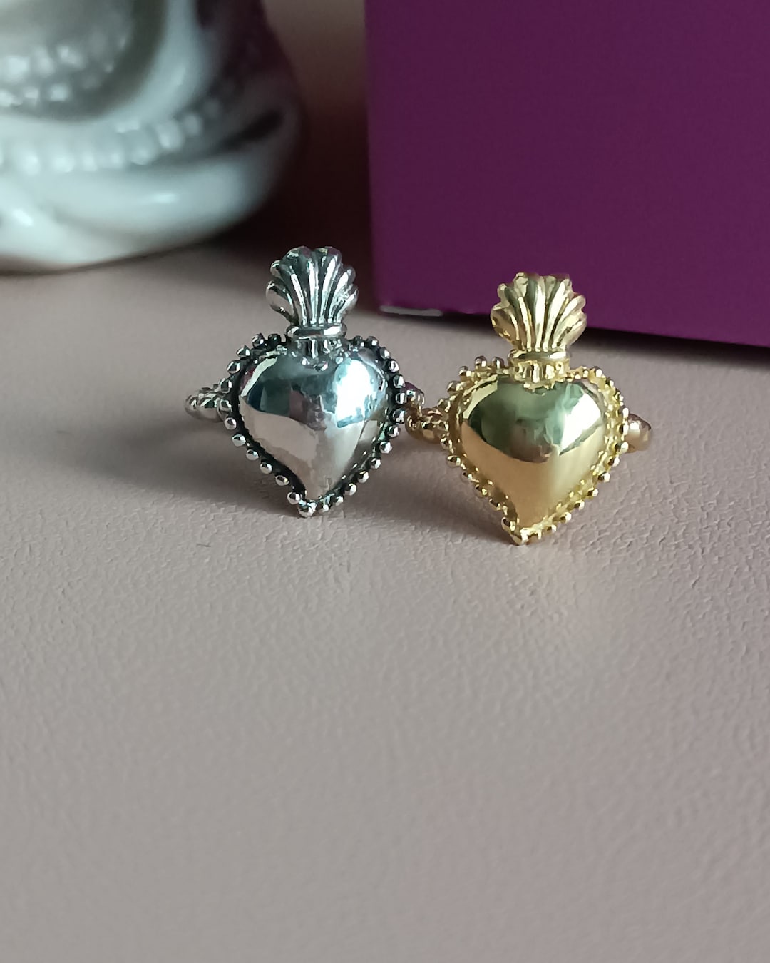 Sacred Heart Ring - Etsy