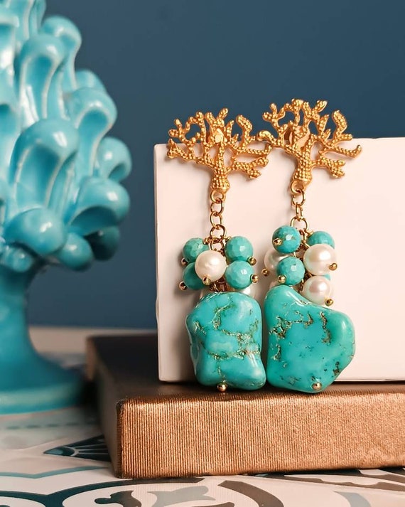 Chic Crystal, Turquoise & Opaque Pastel Earring | Roan Jewelry