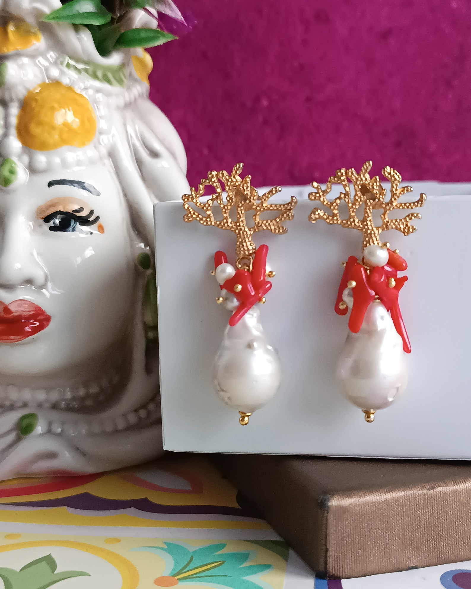 Bamboo Pearl Earring-Pearl-OS main image 1