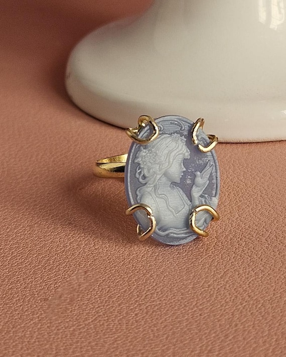 ZELYA Anello Donna In Argento 925 Placcato Oro 14K | Traforato E Ossidato Retrò | Ampio Design Vintage Con Scatola Regalo